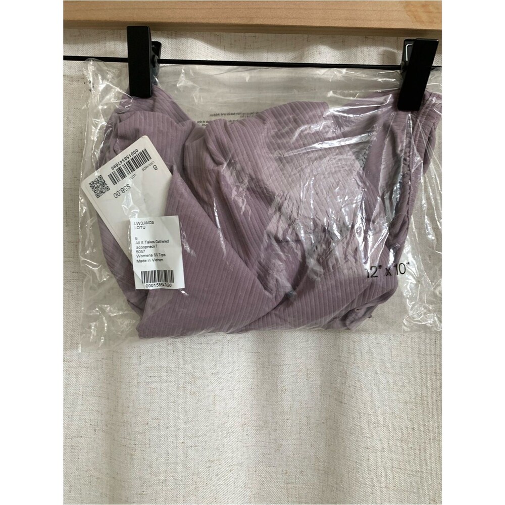 Lululemon Athletica All It Takes Gathered Scoopneck Tee Lotus Lavender 8 NEW - Picture 5 of 6
